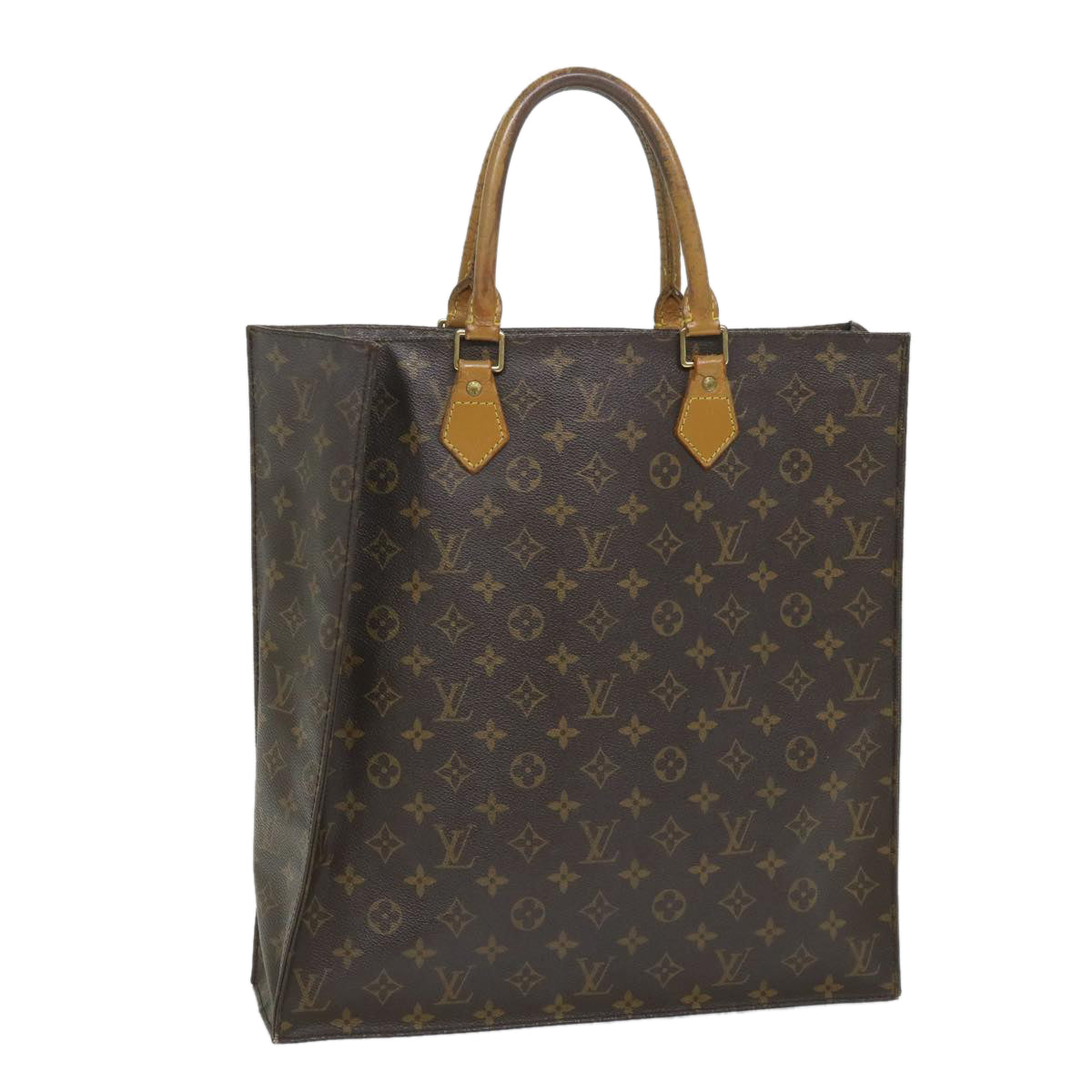 LOUIS VUITTON Monogram Sac Plat Hand Bag M51140 LV Auth yk9149