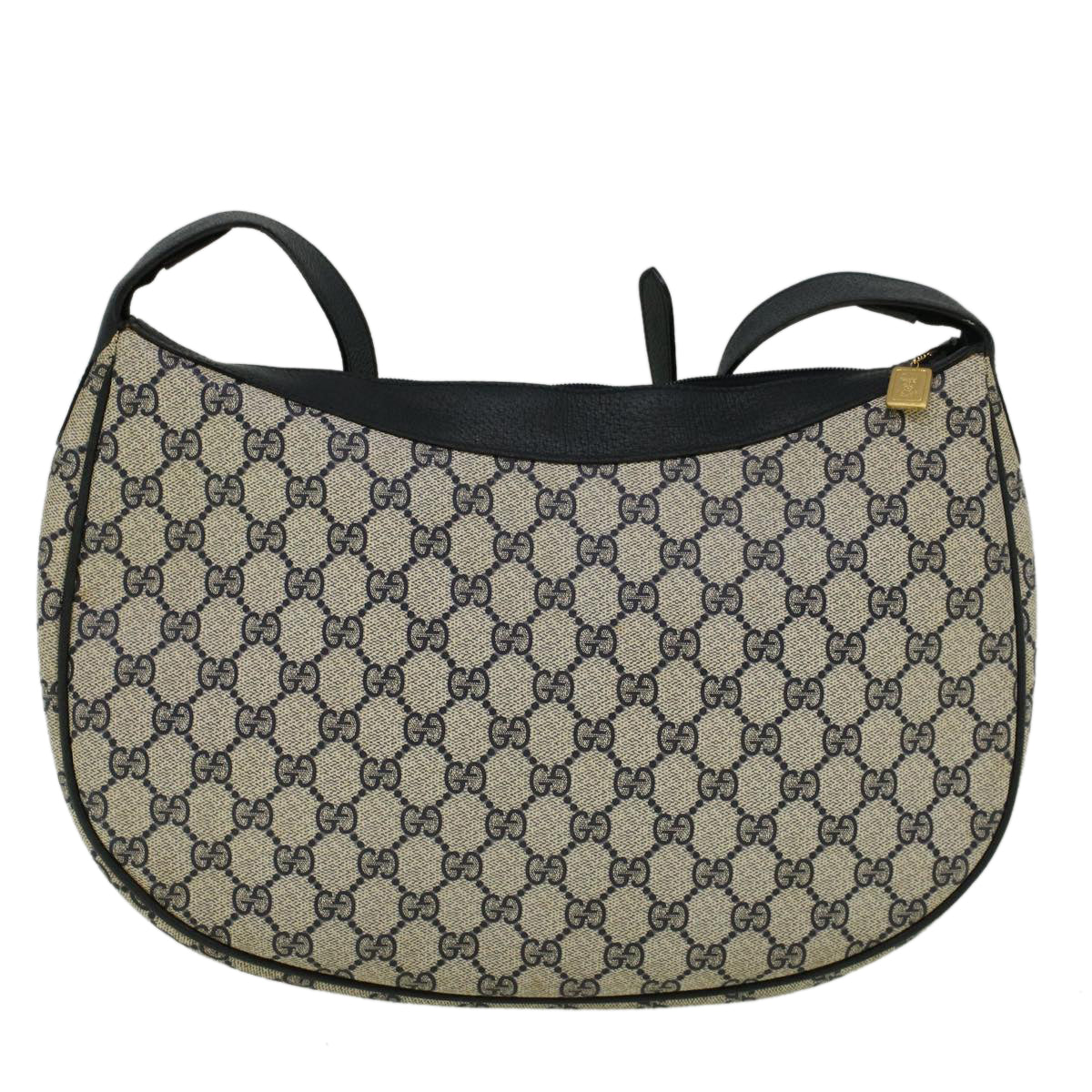 GUCCI GG Canvas Shoulder Bag PVC Leather Navy Auth yk9202 - 0