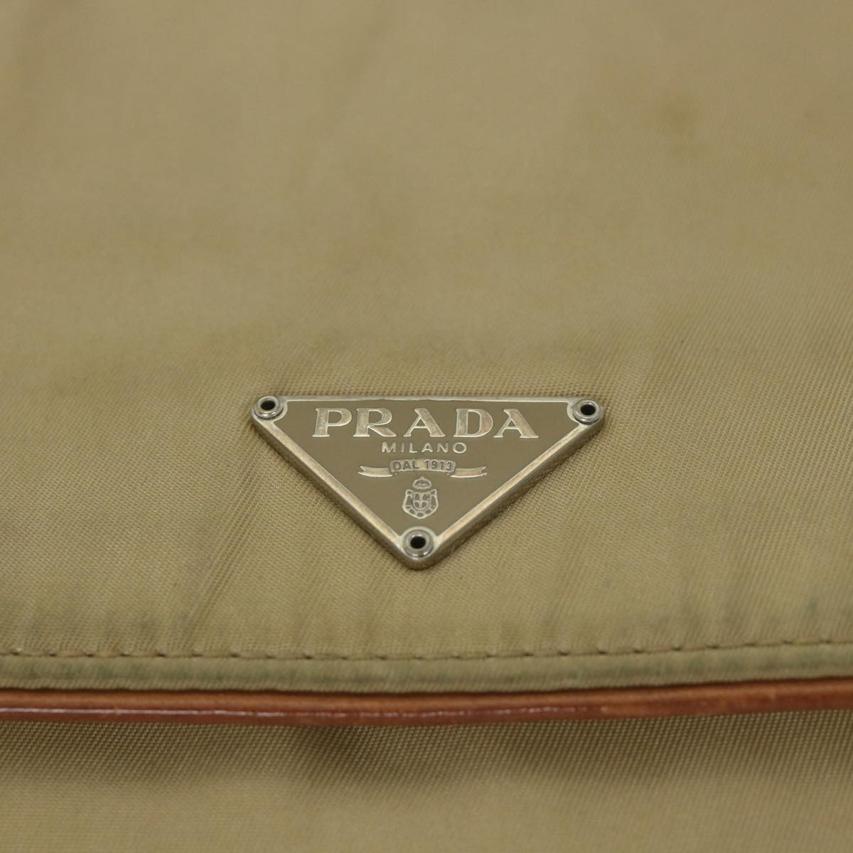 PRADA Shoulder Bag Nylon Beige Auth yk9211