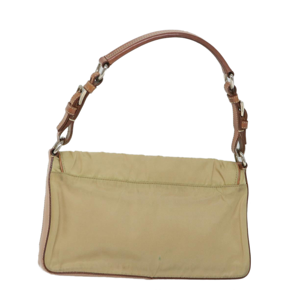 PRADA Shoulder Bag Nylon Beige Auth yk9211