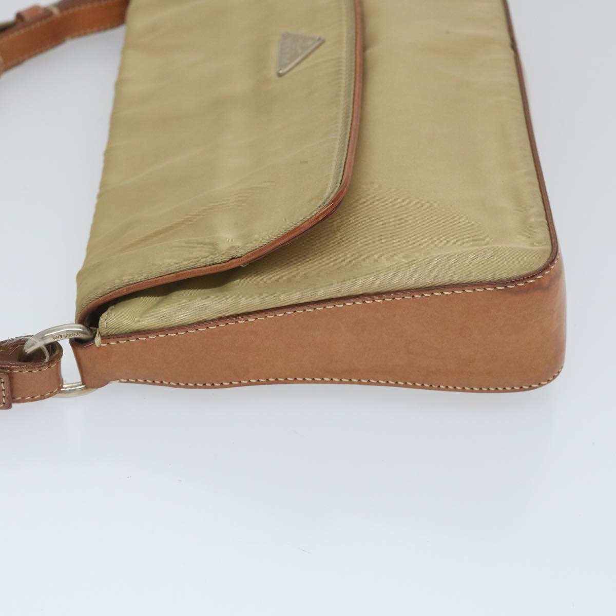 PRADA Shoulder Bag Nylon Beige Auth yk9211