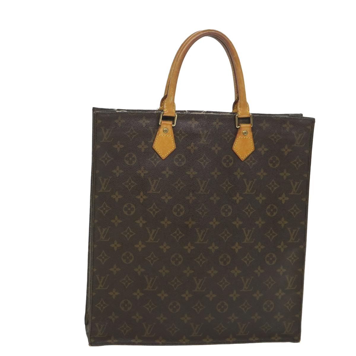 LOUIS VUITTON Monogram Sac Plat Hand Bag M51140 LV Auth yk9228