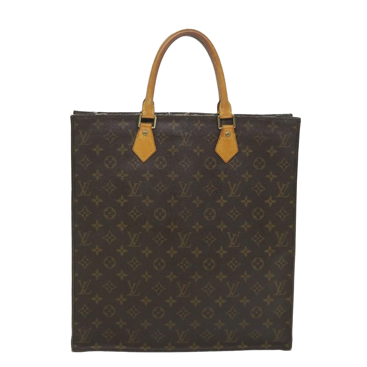 LOUIS VUITTON Monogram Sac Plat Hand Bag M51140 LV Auth yk9228 - 0