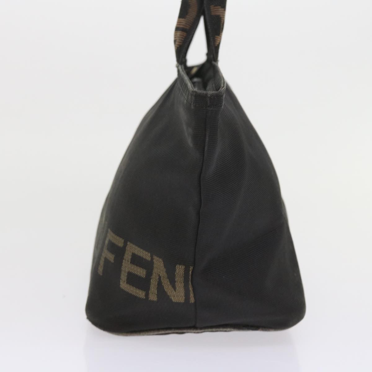 FENDI Hand Bag Canvas Black Auth yk9264
