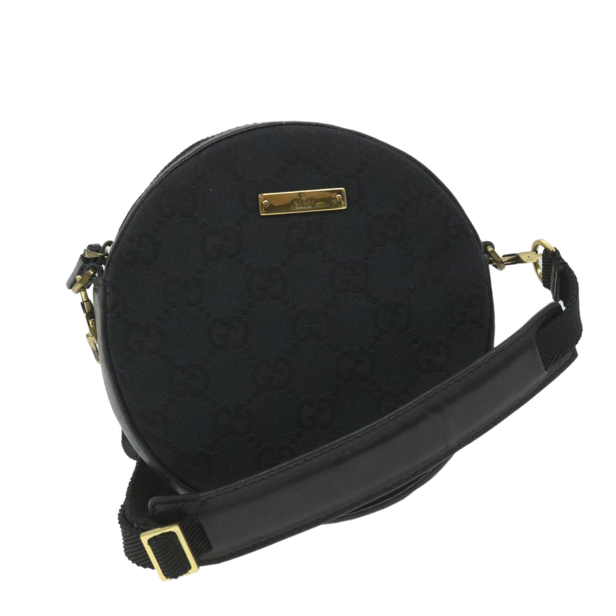 GUCCI GG Canvas Shoulder Bag Black 90700 Auth yk9278