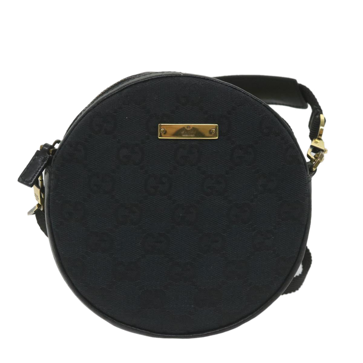 GUCCI GG Canvas Shoulder Bag Black 90700 Auth yk9278