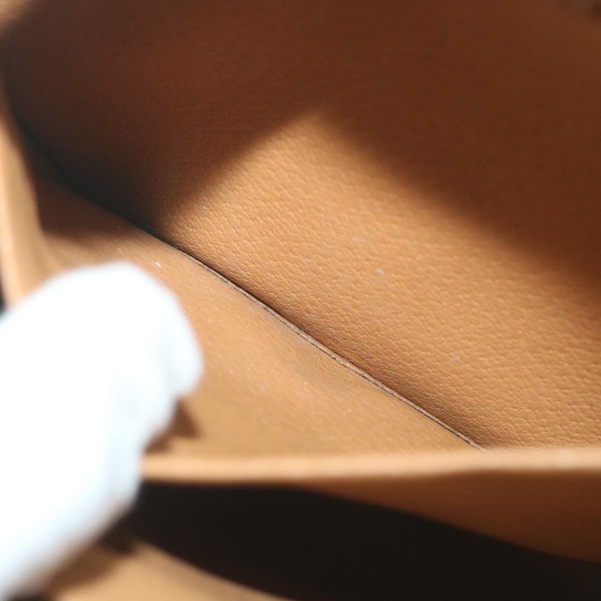 CELINE Macadam Canvas Pouch PVC Leather Brown Auth yk9282