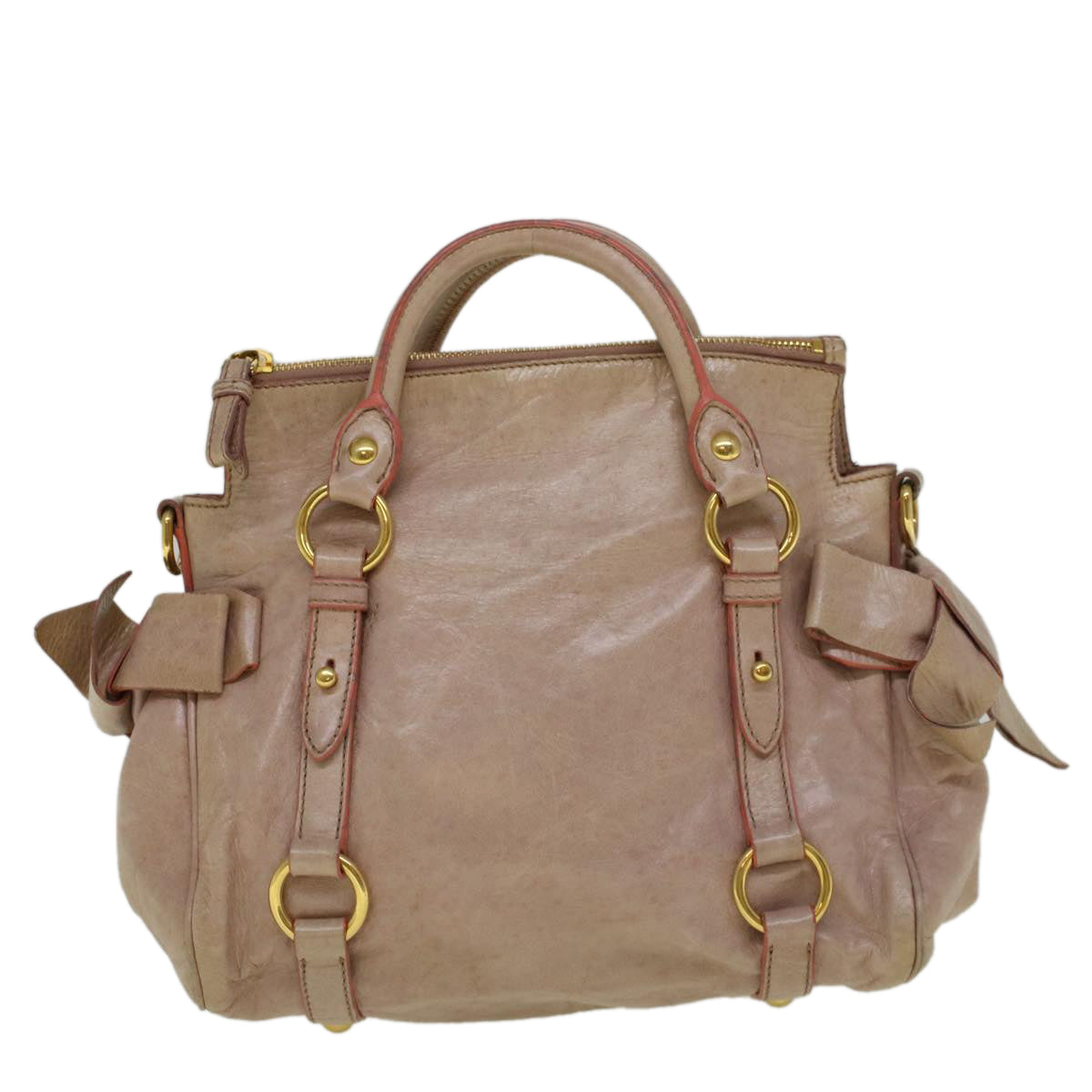 Miu Miu Hand Bag Leather 2way Pink Auth yk9283 - 0
