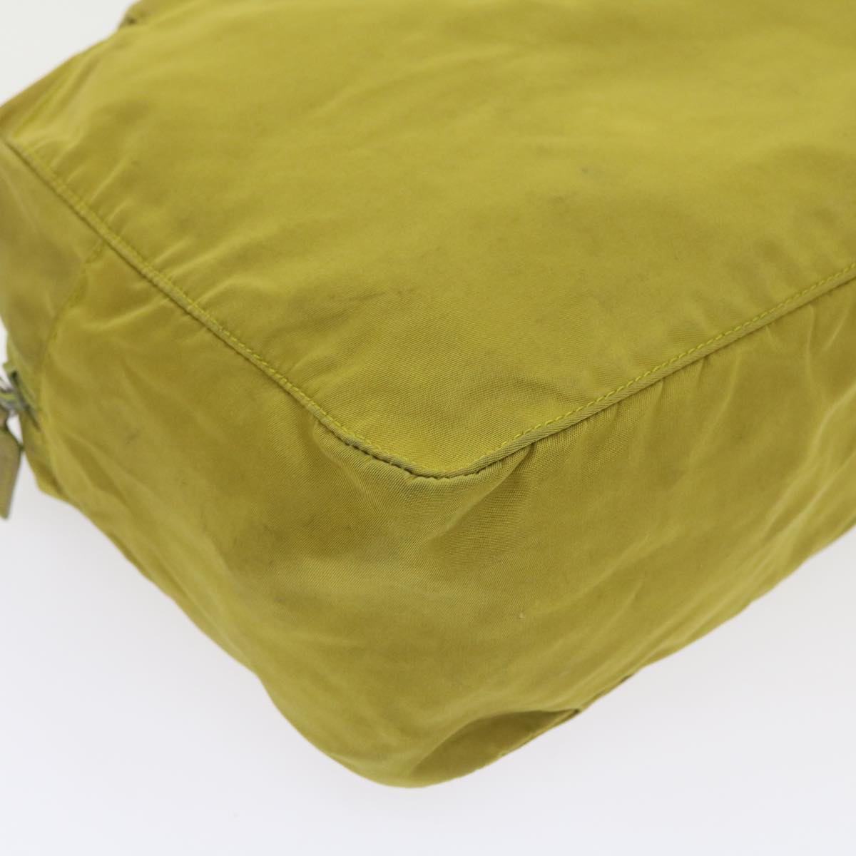 PRADA Hand Bag Nylon Yellow Auth yk9284