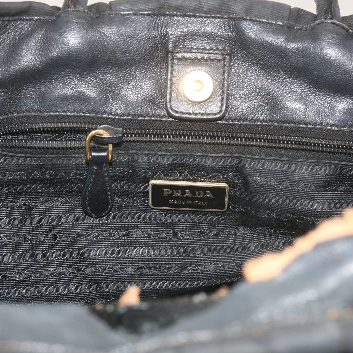 PRADA Shoulder Bag Nylon 2Set Black Auth yk9286