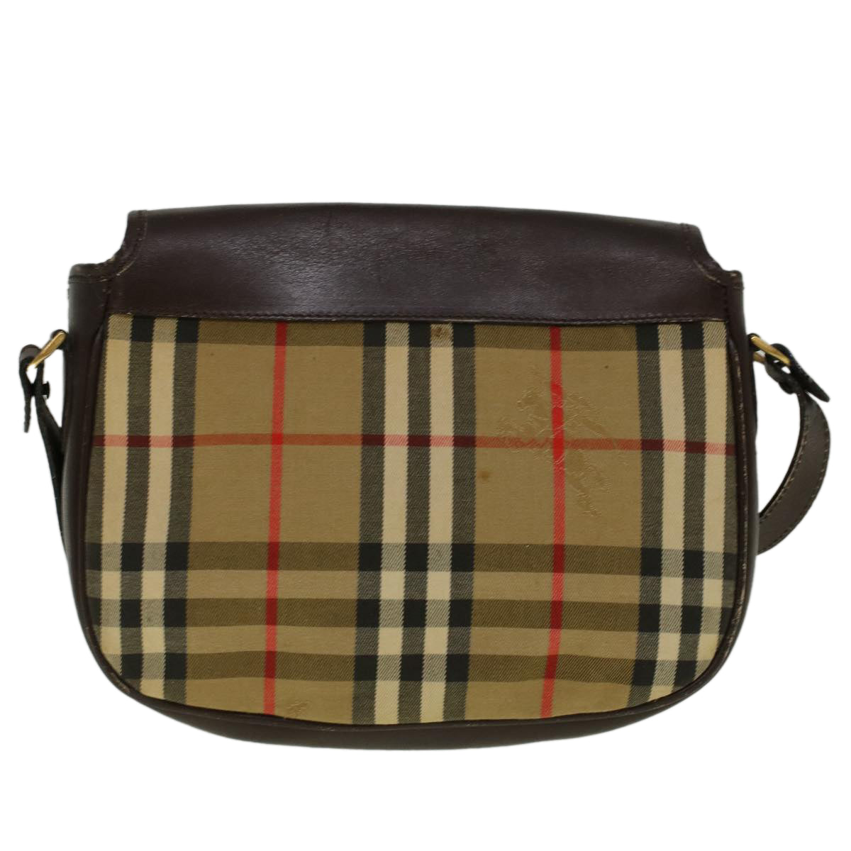 BURBERRY Nova Check Shoulder Bag Canvas Beige Auth yk9294