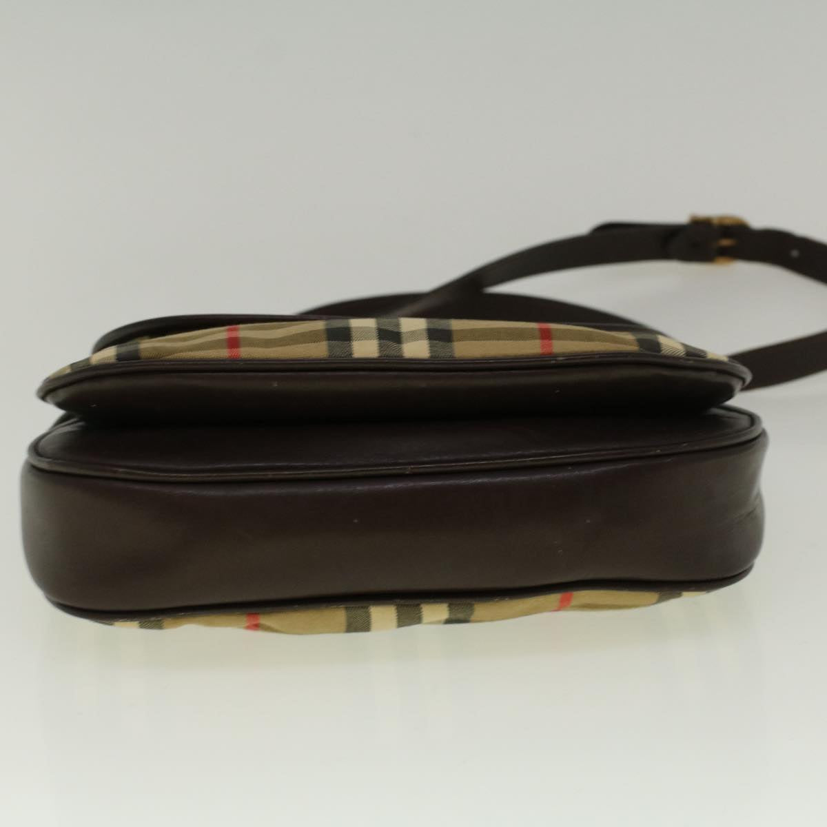 BURBERRY Nova Check Shoulder Bag Canvas Beige Auth yk9294