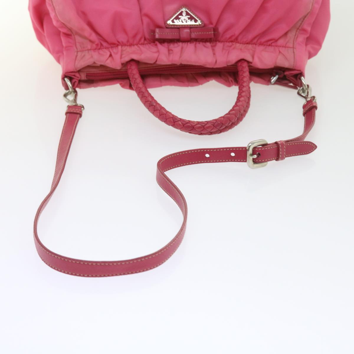 PRADA Hand Bag Nylon 2way Pink Auth yk9305