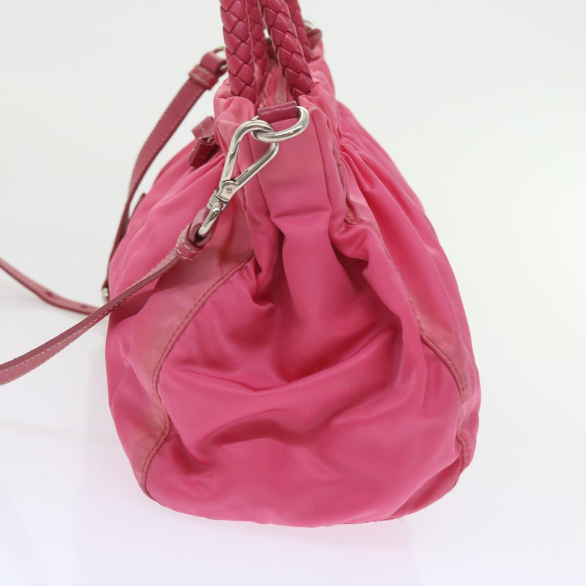 PRADA Hand Bag Nylon 2way Pink Auth yk9305