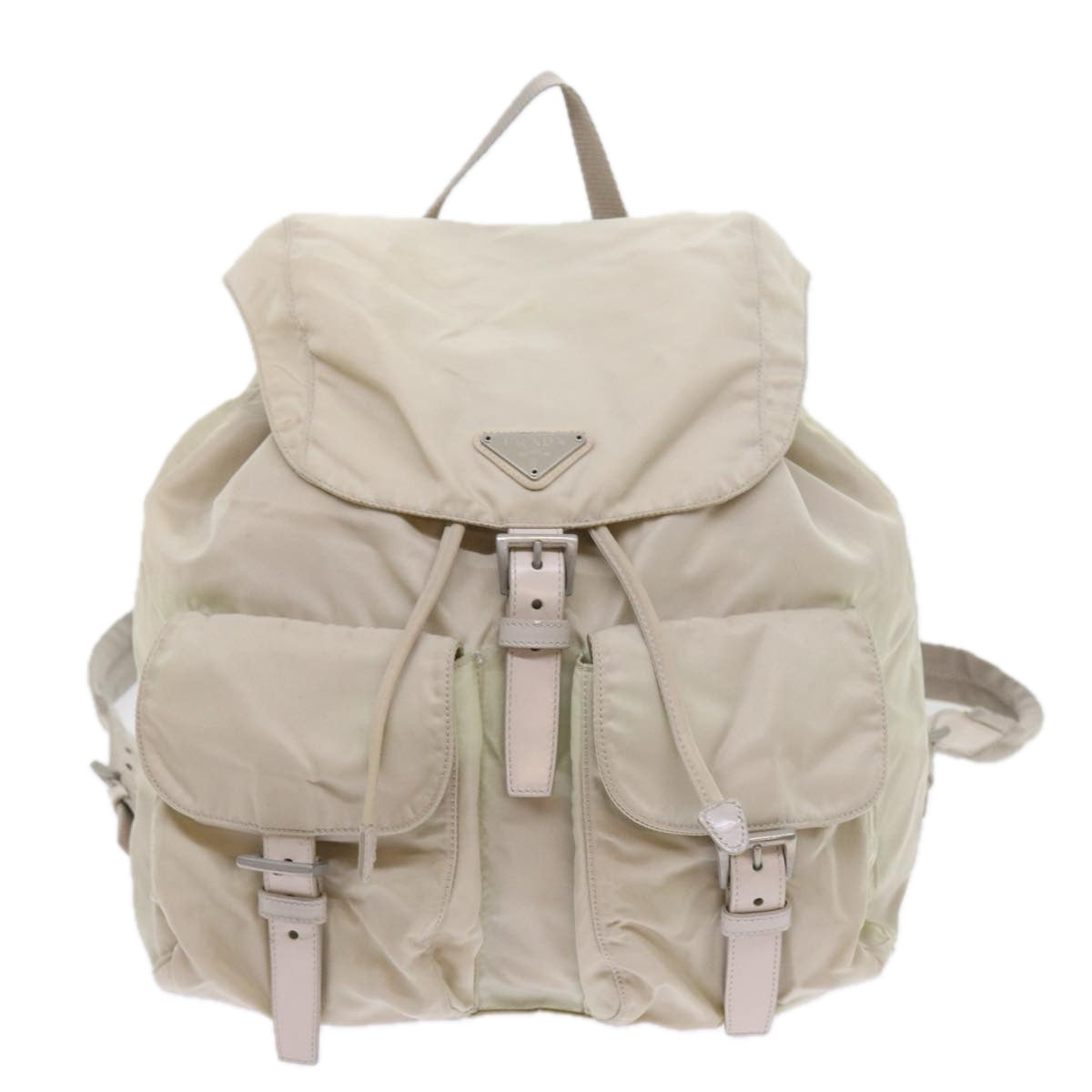 PRADA Backpack Nylon Beige Auth yk9306