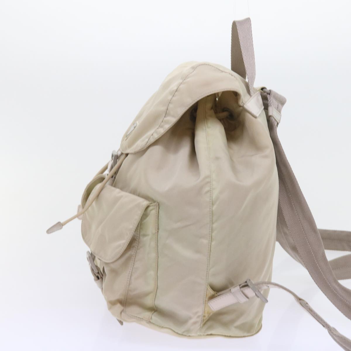 PRADA Backpack Nylon Beige Auth yk9306