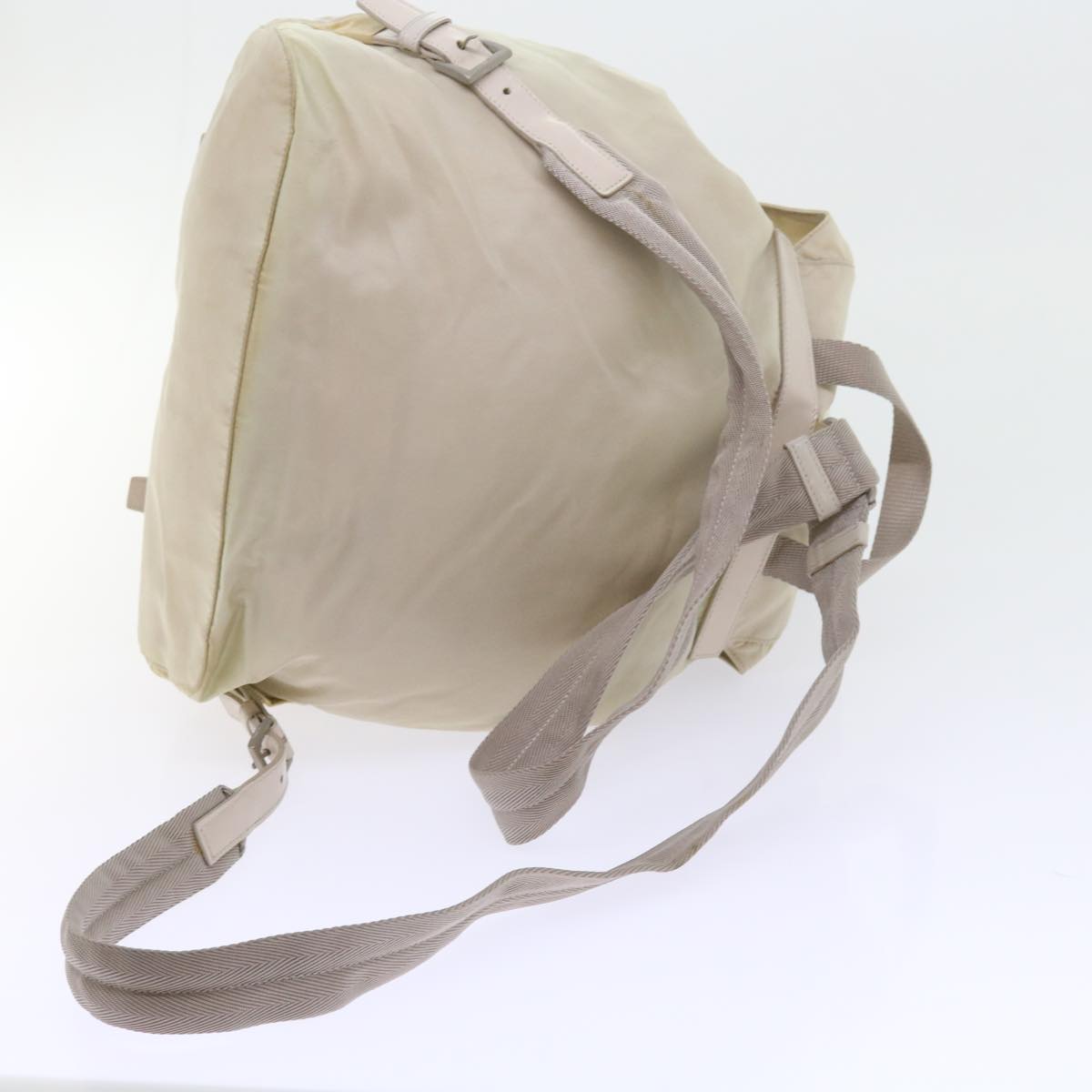 PRADA Backpack Nylon Beige Auth yk9306