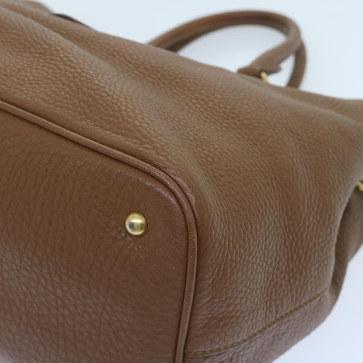Miu Miu Hand Bag Leather Brown Auth yk9307