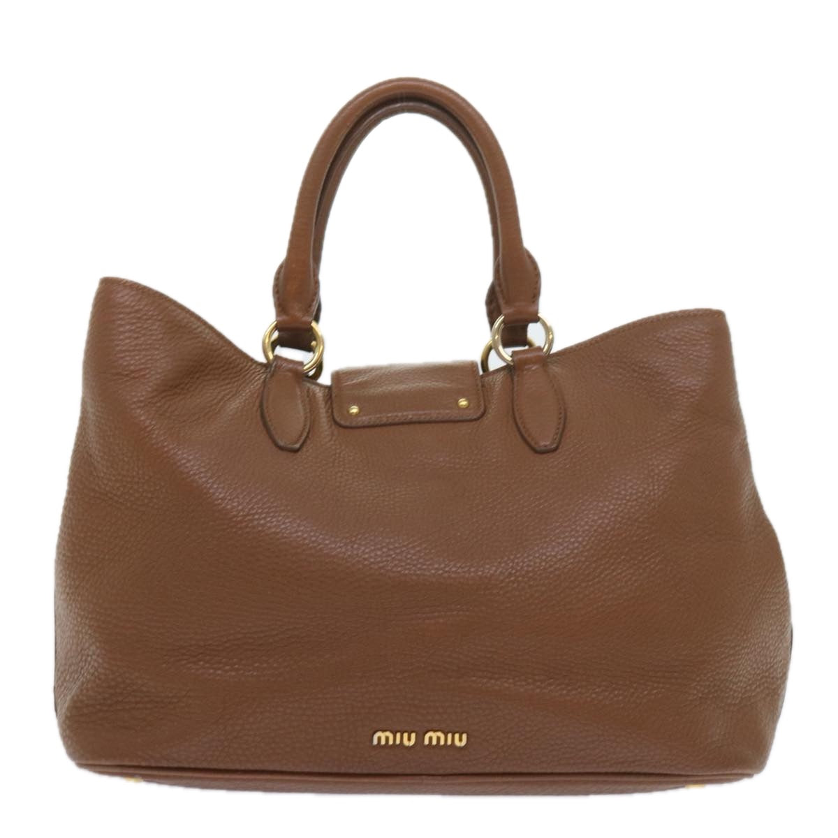 Miu Miu Hand Bag Leather Brown Auth yk9307 - 0