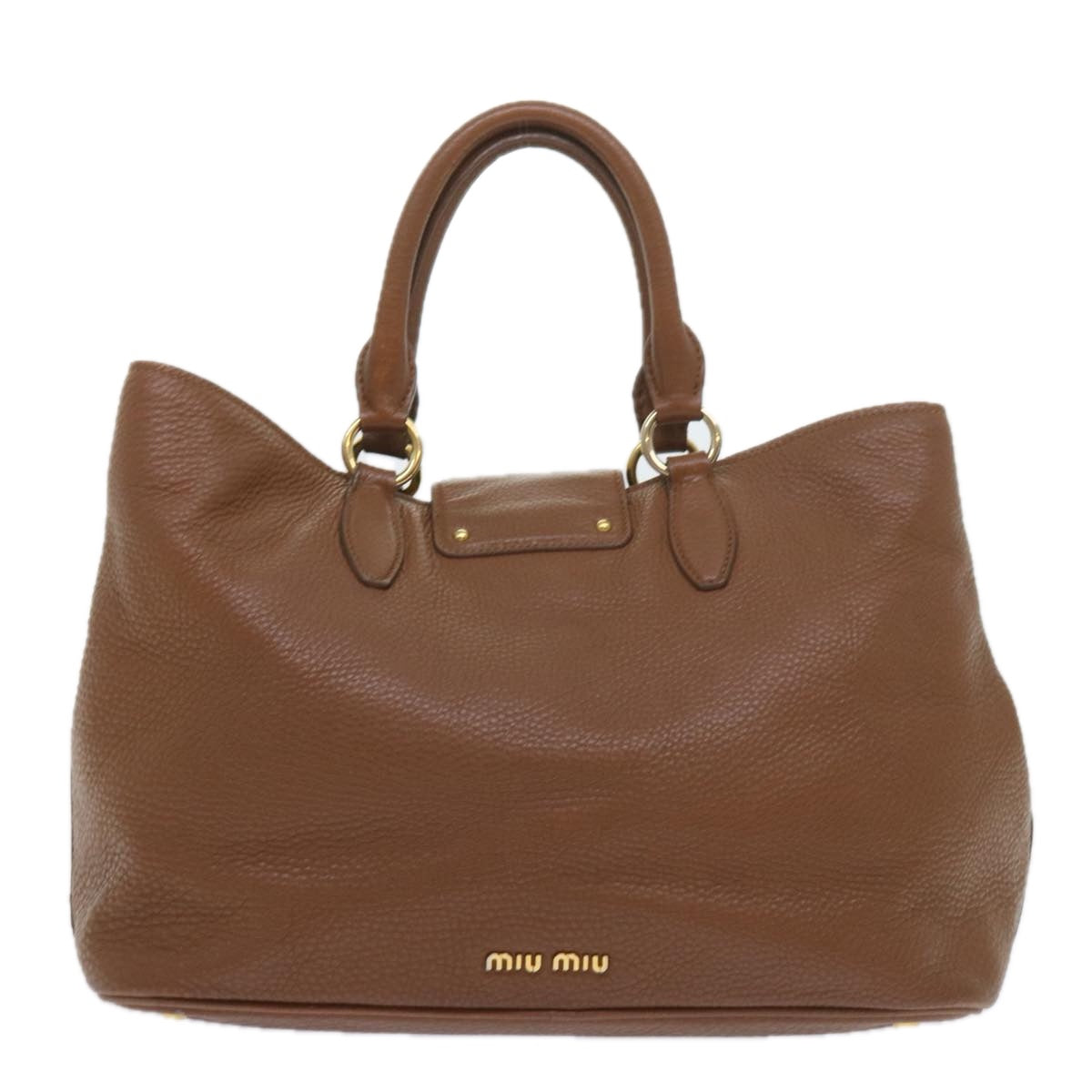 Miu Miu Hand Bag Leather Brown Auth yk9307