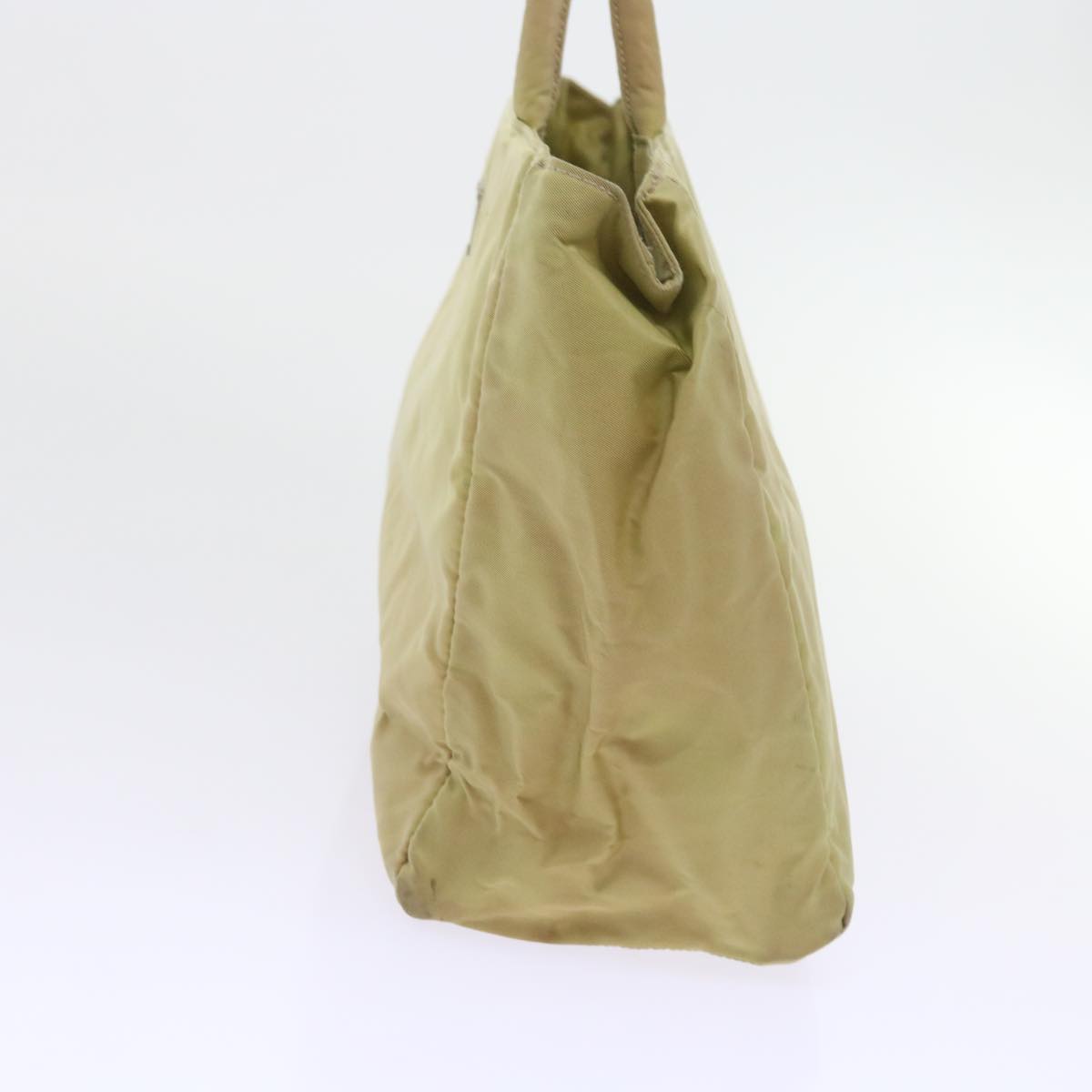 PRADA Hand Bag Nylon Beige Auth yk9308
