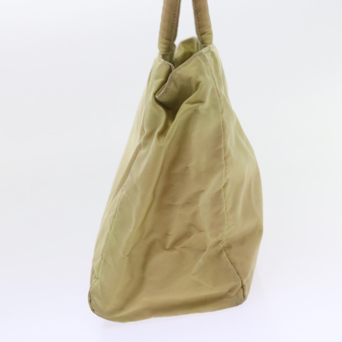 PRADA Hand Bag Nylon Beige Auth yk9308