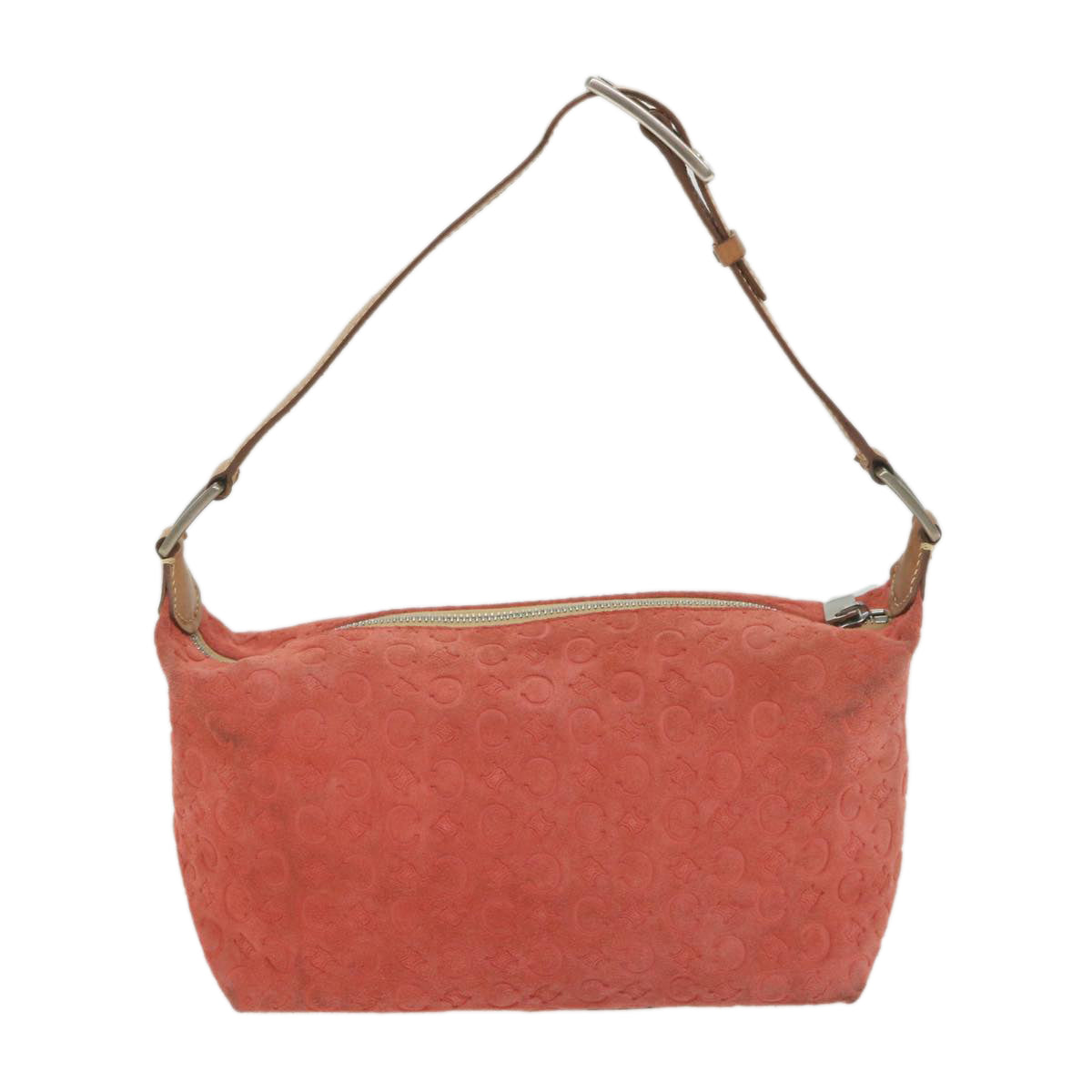 CELINE C Macadam Canvas Shoulder Bag Red Auth yk9316 - 0
