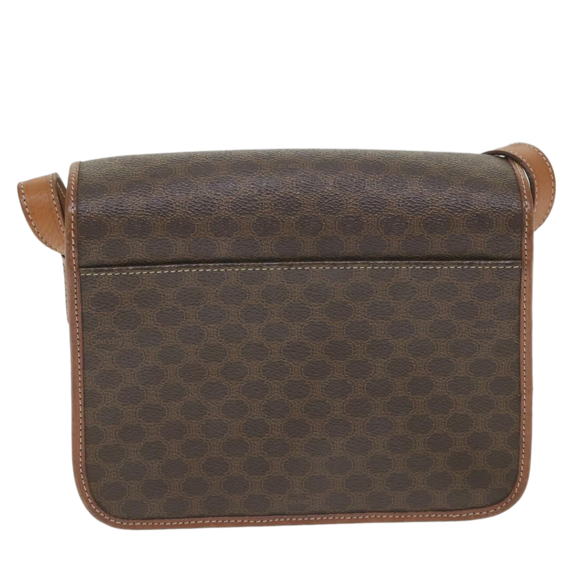 CELINE Macadam Canvas Shoulder Bag PVC Leather Brown Auth yk9354 - 0