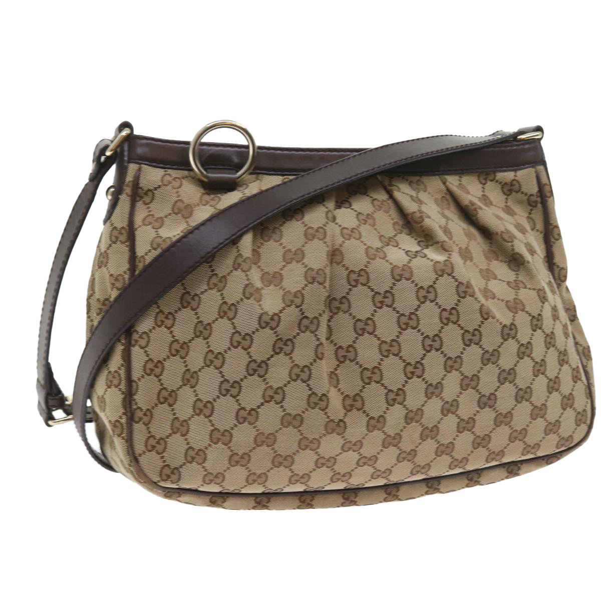 GUCCI GG Canvas Shoulder Bag Beige 296834 Auth yk9363