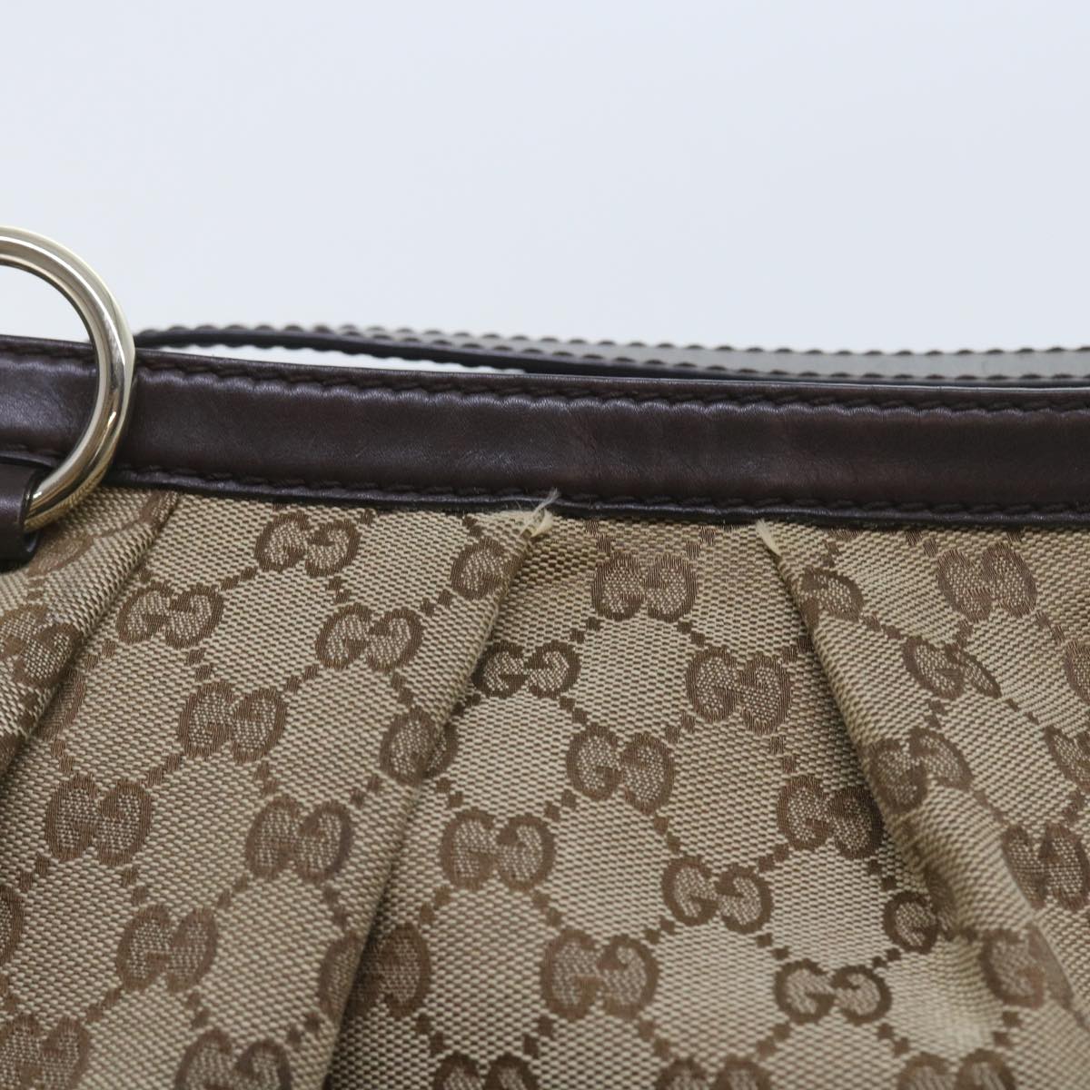 GUCCI GG Canvas Shoulder Bag Beige 296834 Auth yk9363