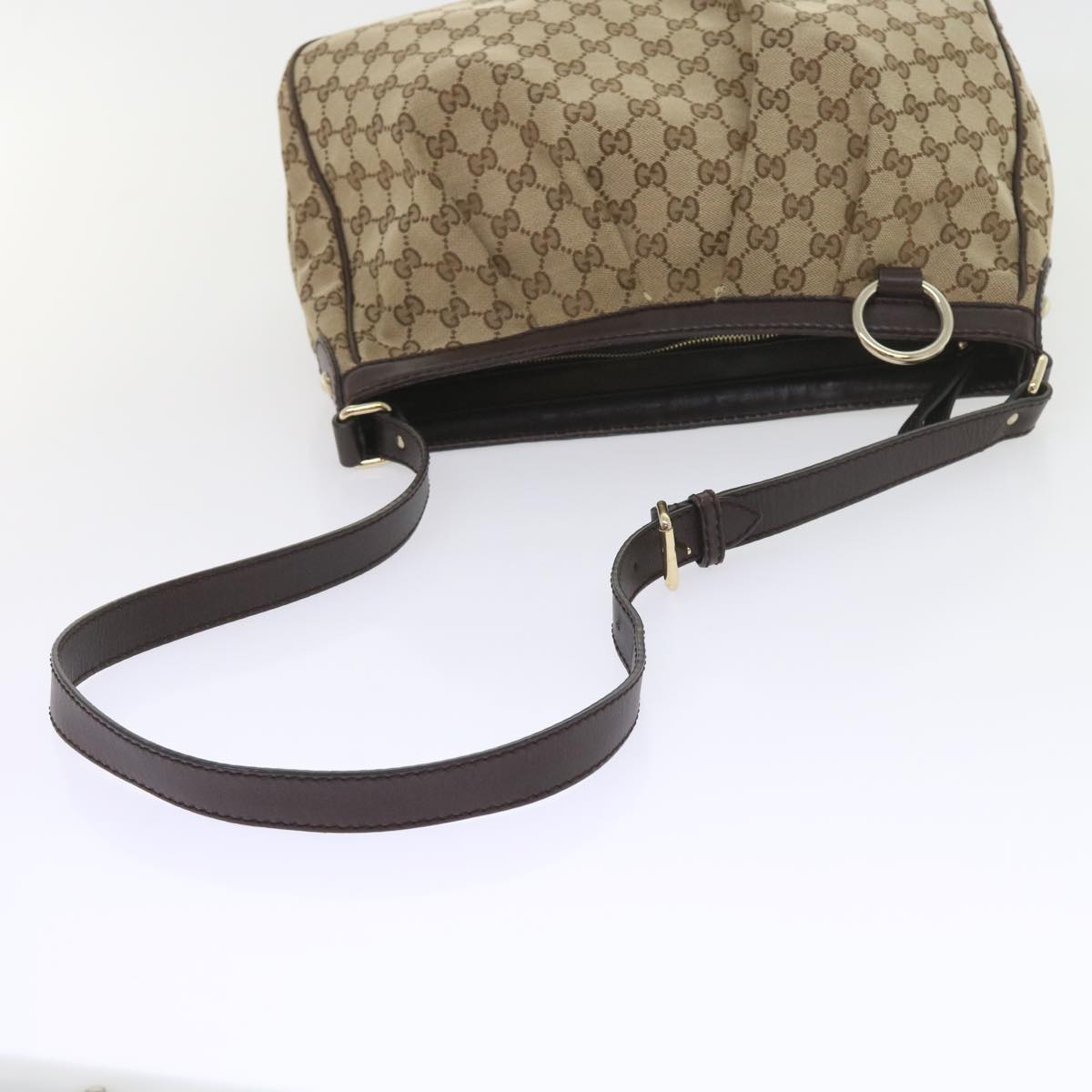 GUCCI GG Canvas Shoulder Bag Beige 296834 Auth yk9363