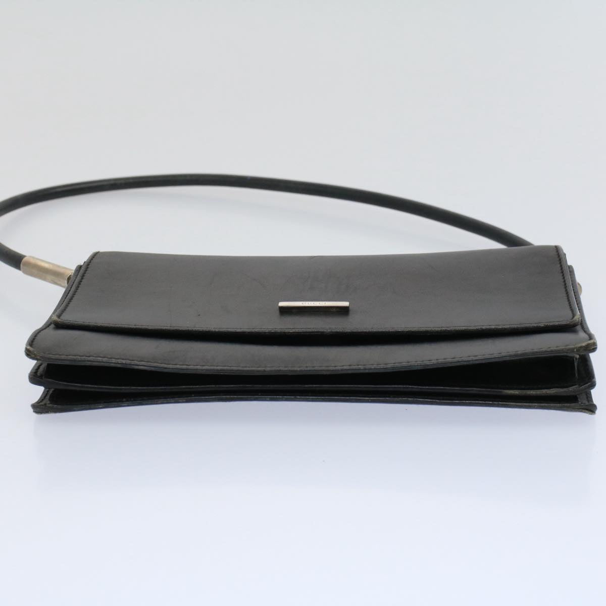 GUCCI Shoulder Bag Leather Black 001 3815 Auth yk9381