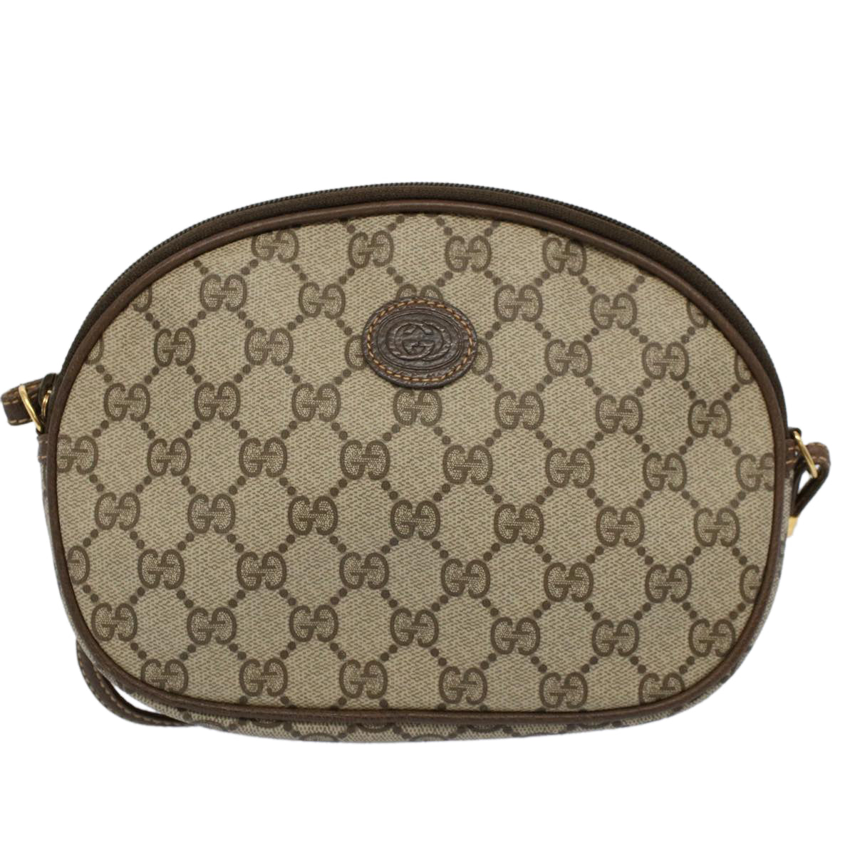 GUCCI GG Supreme Shoulder Bag PVC Leather Beige Auth yk9383