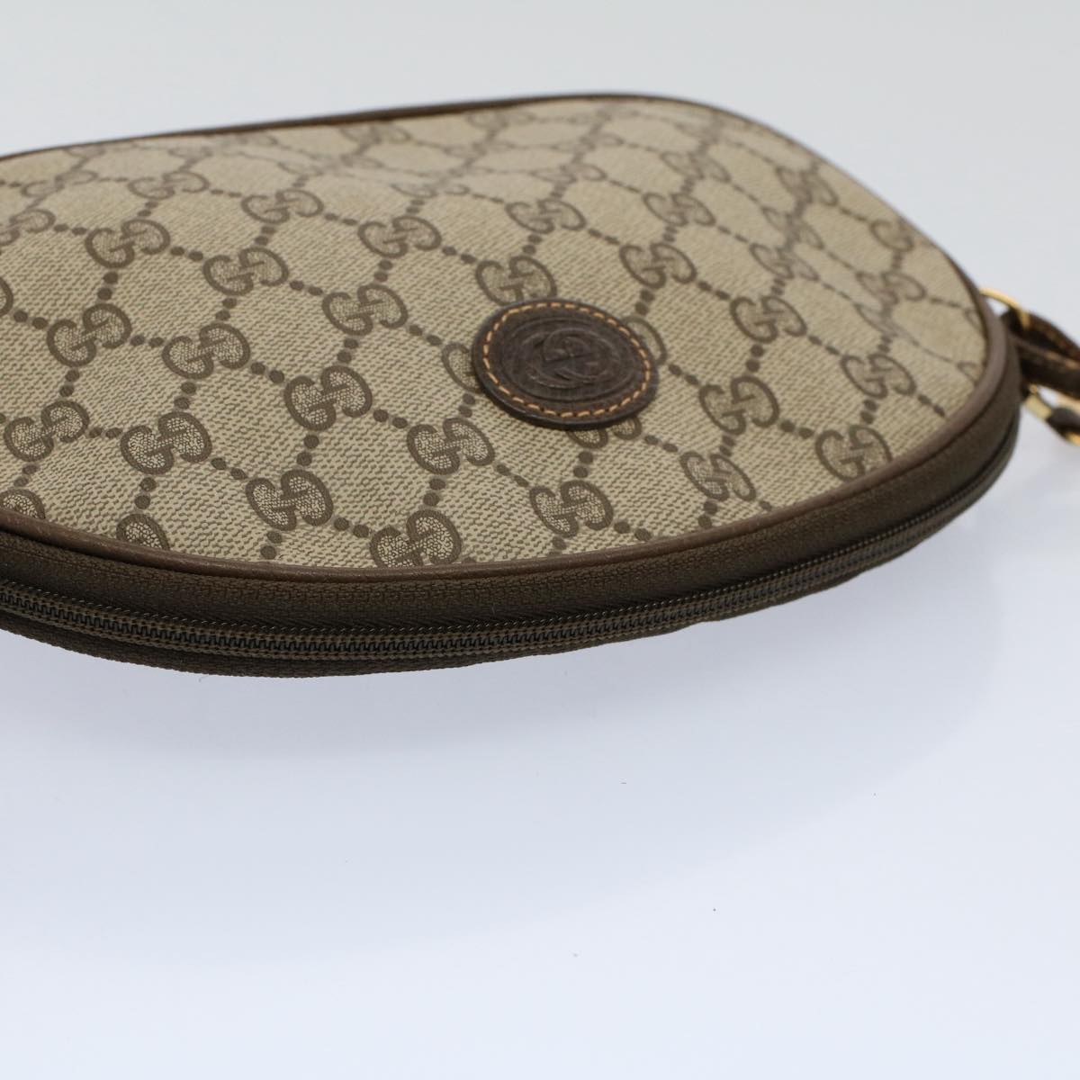 GUCCI GG Supreme Shoulder Bag PVC Leather Beige Auth yk9383