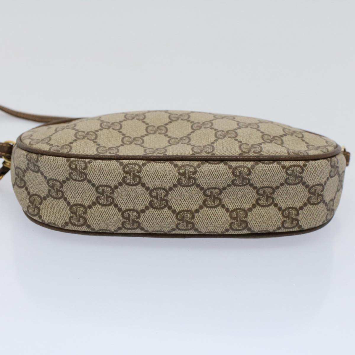 GUCCI GG Supreme Shoulder Bag PVC Leather Beige Auth yk9383