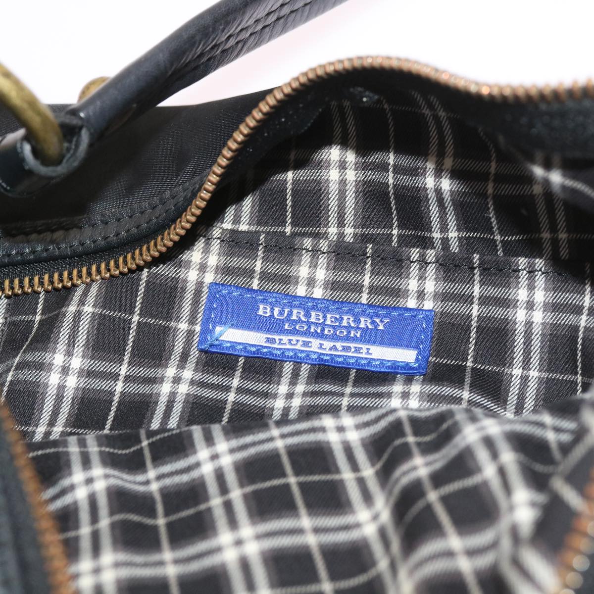 BURBERRY Blue Label Shoulder Bag Nylon Black Auth yk9414