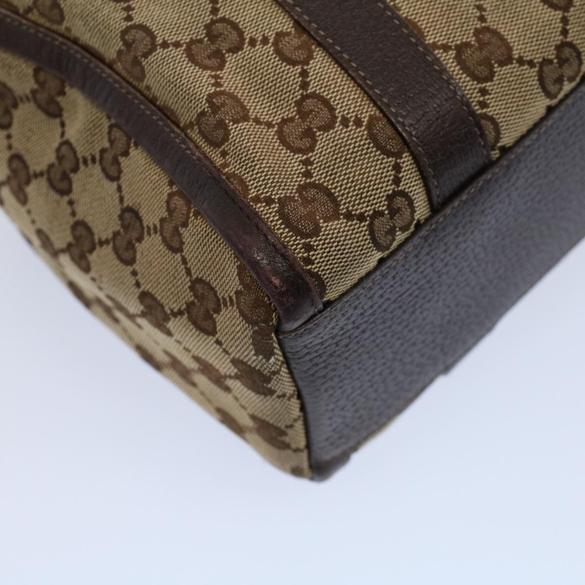 GUCCI GG Canvas Shoulder Bag Beige 130942 Auth yk9428