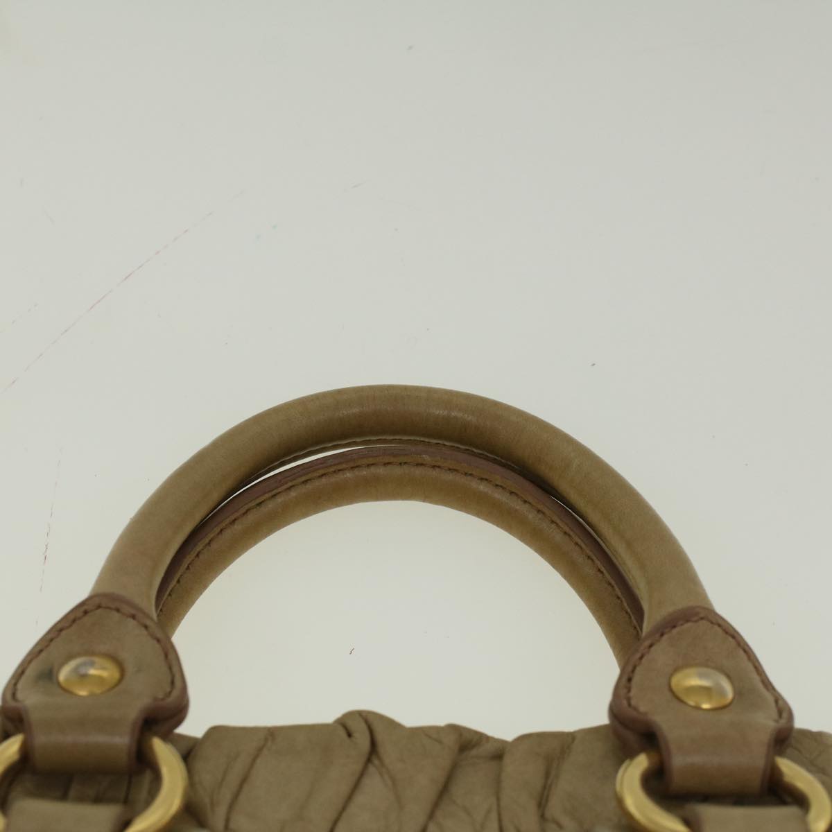 Miu Miu Hand Bag Leather 2way Beige Auth yk9446