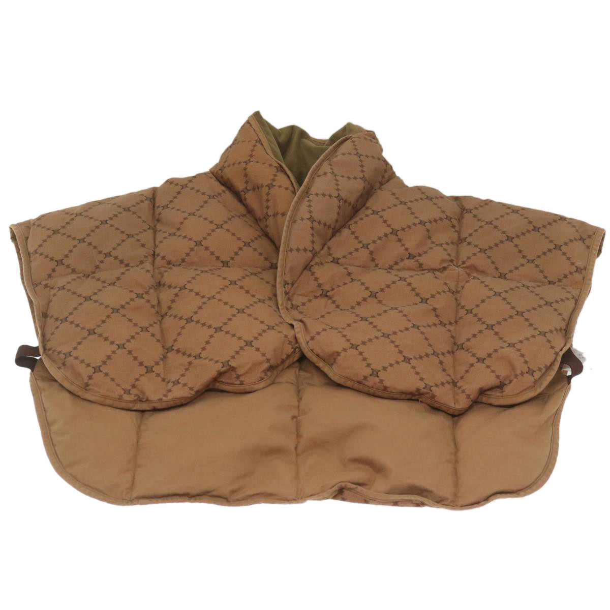 CELINE Macadam Canvas Down vest Jacket cotton polyester Brown Auth yk9472 - 0