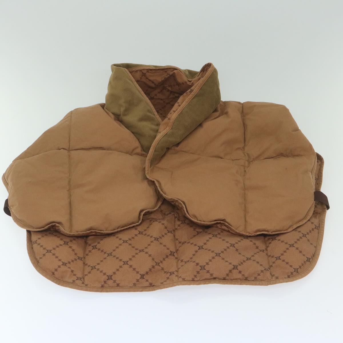 CELINE Macadam Canvas Down vest Jacket cotton polyester Brown Auth yk9472