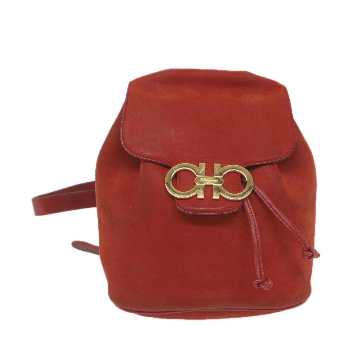 Salvatore Ferragamo Gancini Backpack Leather Red Auth yk9492 - 0