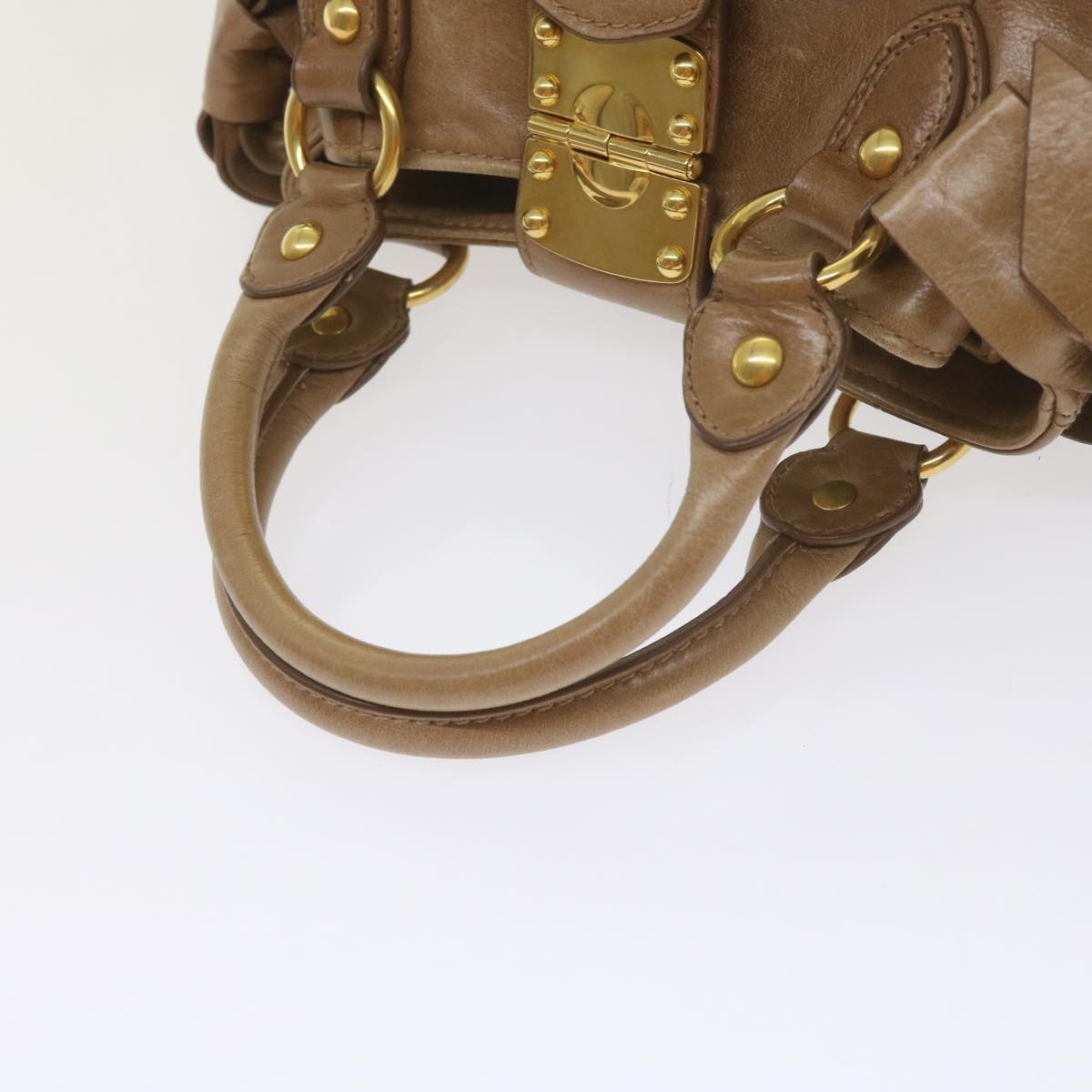 Miu Miu Hand Bag Leather 2way Brown Auth yk9503