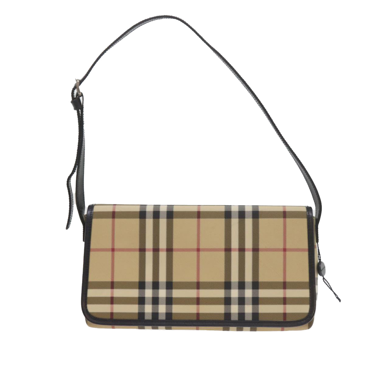 BURBERRY Nova Check Shoulder Bag PVC Leather Beige Auth yk9511