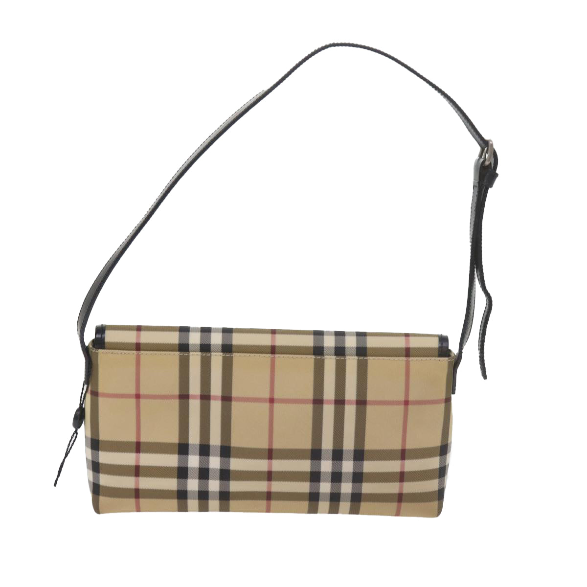 BURBERRY Nova Check Shoulder Bag PVC Leather Beige Auth yk9511