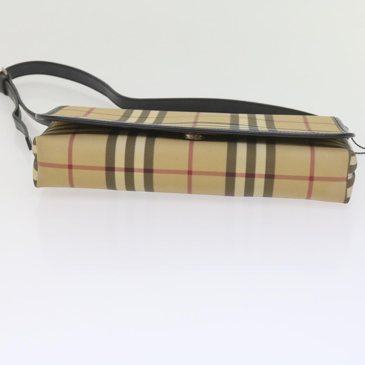 BURBERRY Nova Check Shoulder Bag PVC Leather Beige Auth yk9511