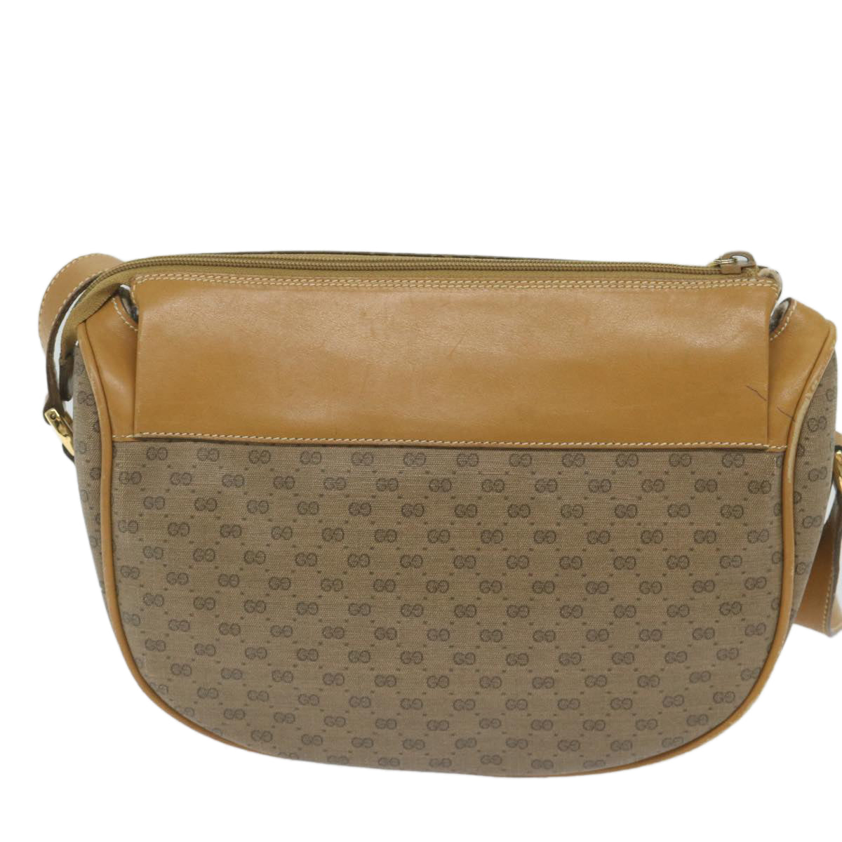 GUCCI Micro GG Canvas Web Sherry Line Shoulder Bag PVC Beige Green Auth yk9514 - 0