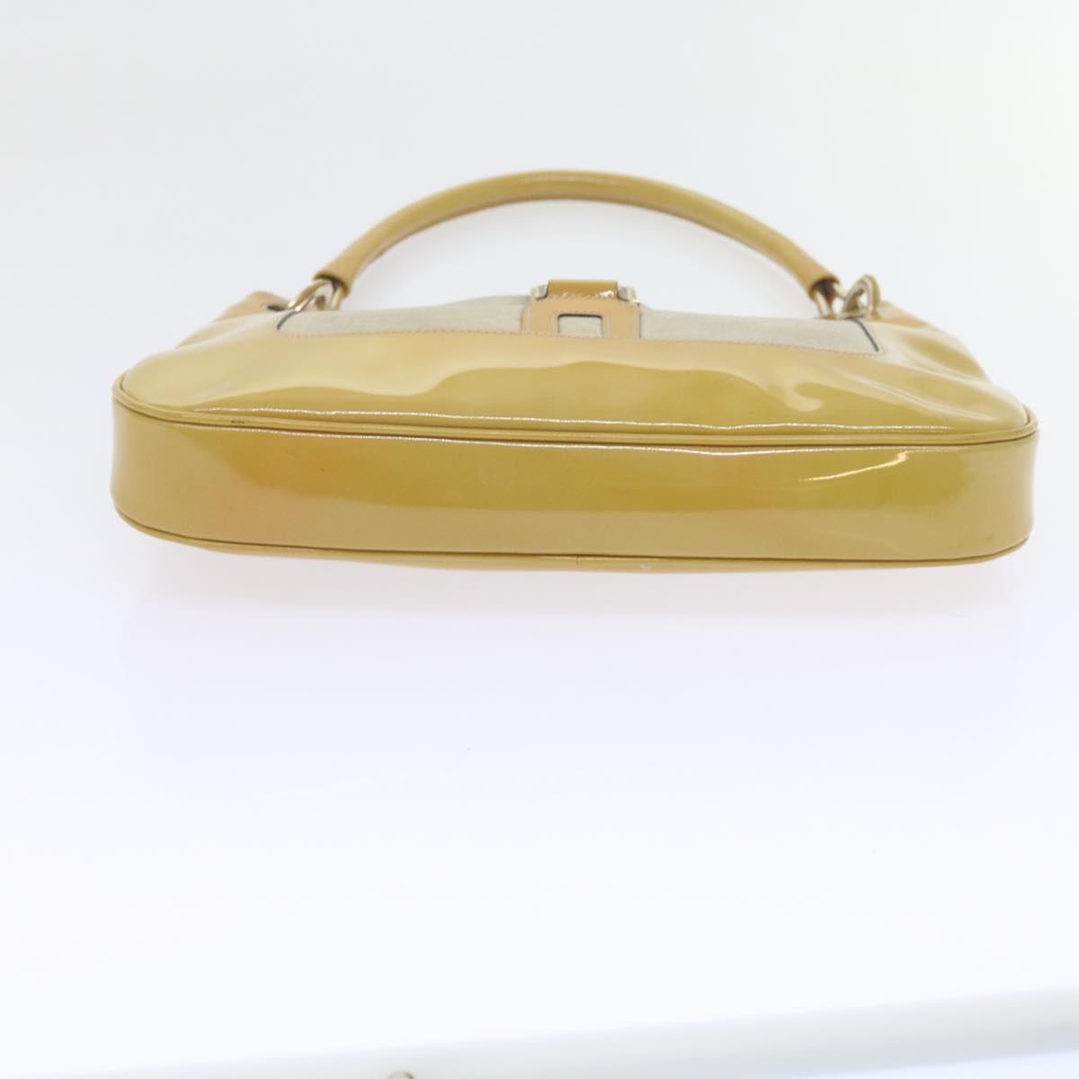 GUCCI Jackie Shoulder Bag Patent leather Suede Yellow 001 4149 Auth yk9517