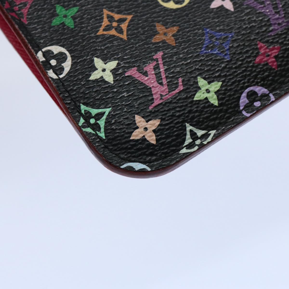 LOUIS VUITTON Multicolor Pochette Cles NM Coin Purse Black M60279 LV Auth yk9520