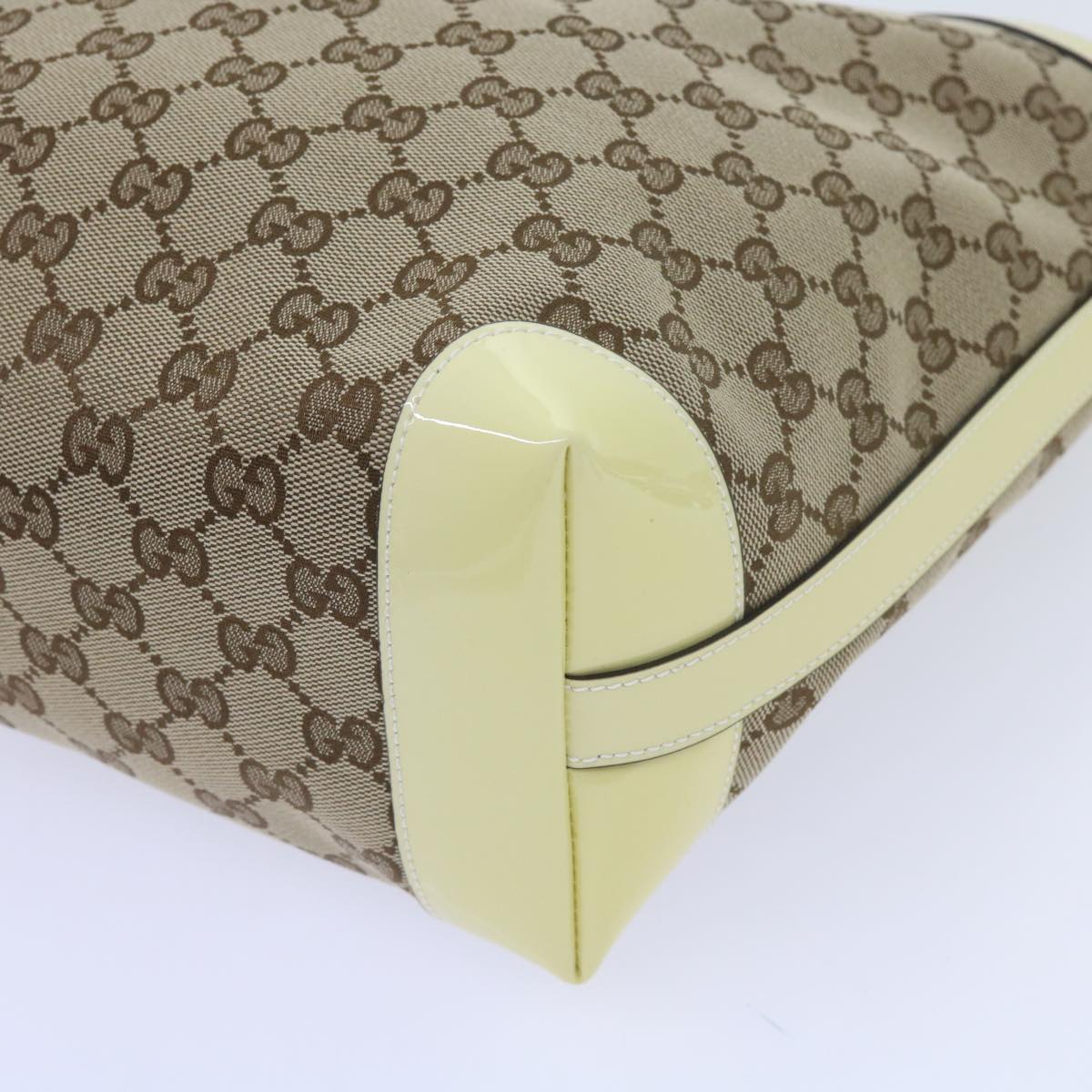 GUCCI GG Canvas Bamboo Hand Bag Beige 311175 Auth yk9538