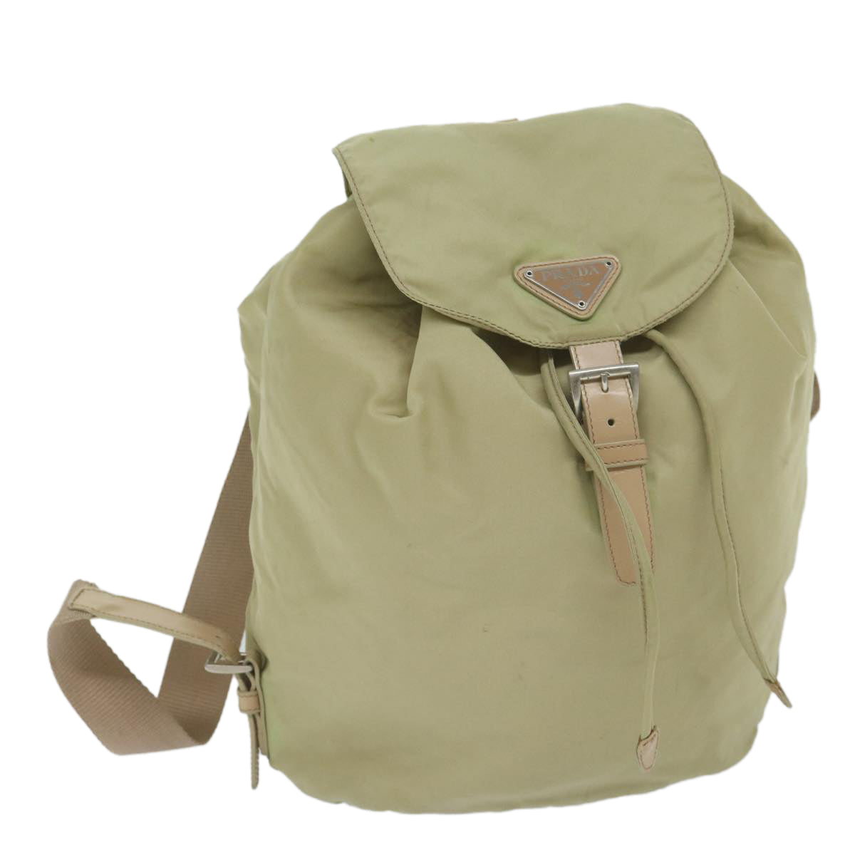 PRADA Backpack Nylon Beige Auth yk9544